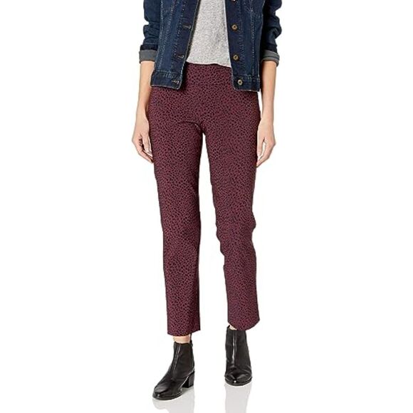 NIC+ZOE Women's Petite Vintage Animal Wonderstretch Pant Pull On Size 4 PETITE - Picture 1 of 6